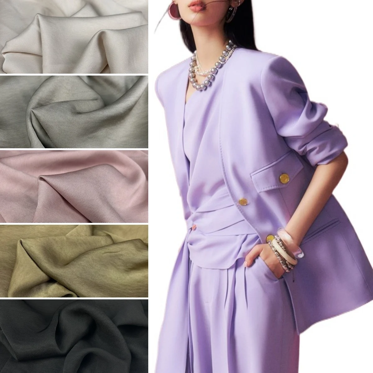 

Высококачественная саржевая двусторонняя ацетатная атласная ткань, гладкая и мягкая швейная ткань-рубашка, платье своими руками, высококачественная ткань для одежды на заказ