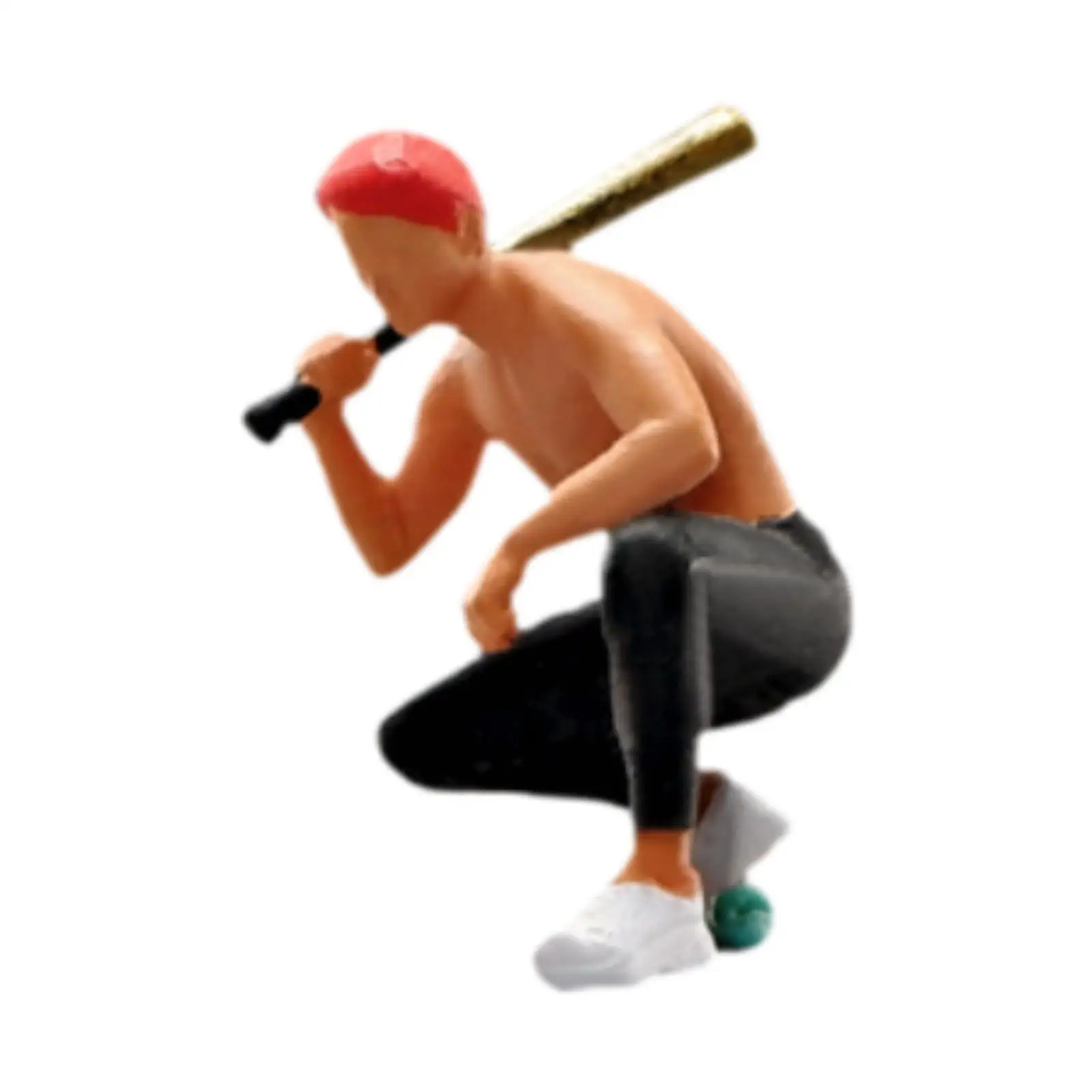1/64 Miniature Figure Baseball Man for Diorama Model Trains Architectural