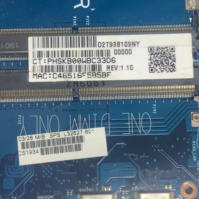 

For HP 17-BY L32627-001 L32627-501 L32627-601 With SREJQ I5-8265U CPU 6050A3022701-MB-A01(A1) Laptop Motherboard 100%Tested Good