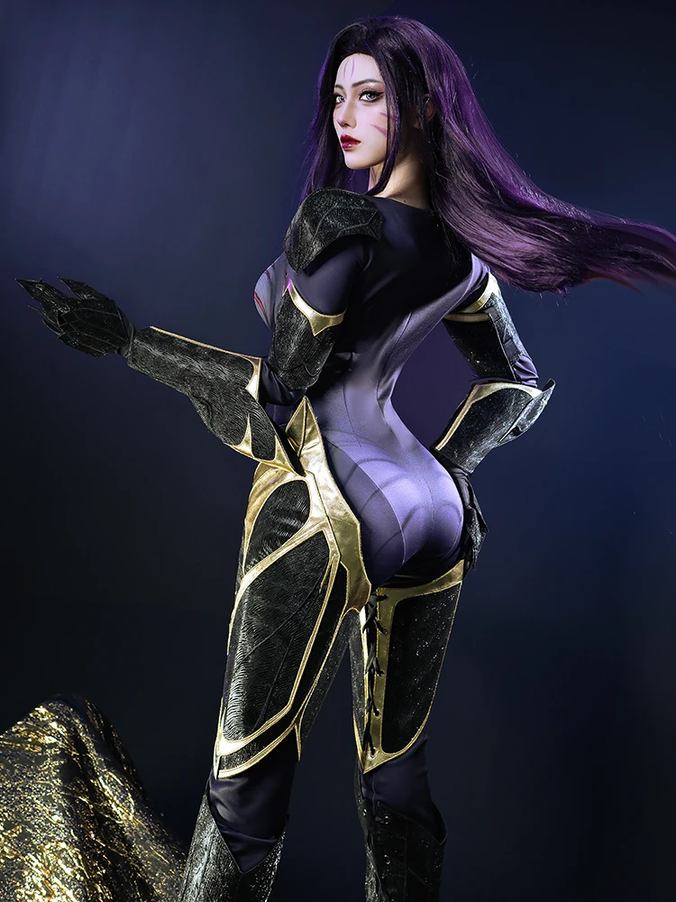 Rolecos jogo lol filha do vazio kaisa cosplay traje kaisa zentai macacão halloween feminino cosplay terno pele campeão