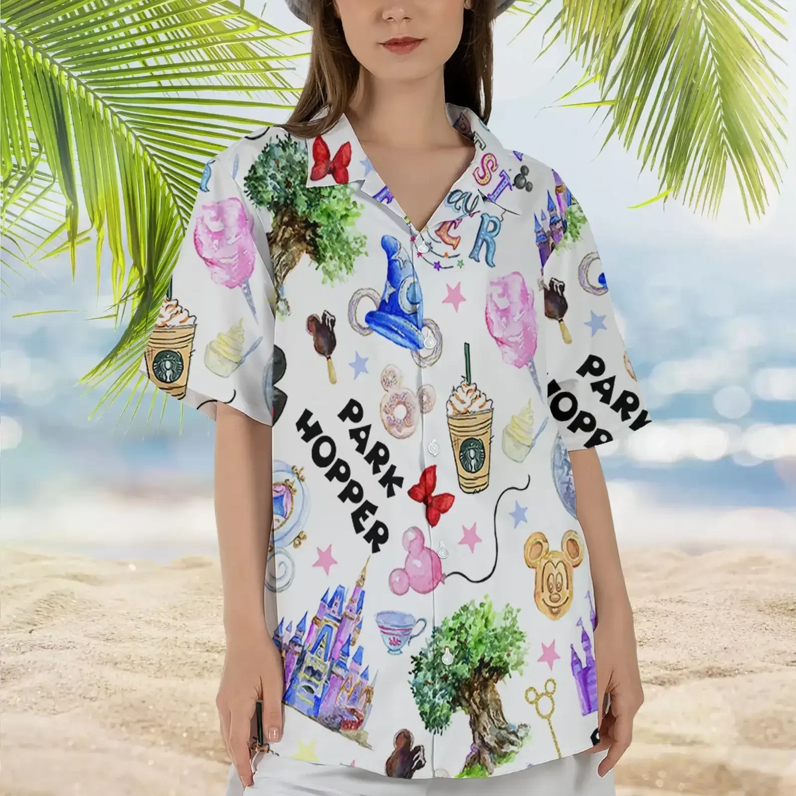 New Disney Best Day Ever Hawaiian Shirt Men's Fashion Button Hawaiian Shirt Disney Hawaiian Shirt Mickey Casual Beach Shirt