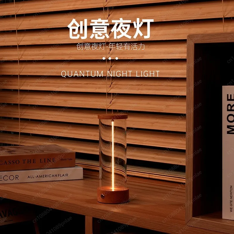 Wood Grain Warm Light 2W Retro Quantum Camping Bar Bedroom Bedside Touch Desktop Home Atmosphere Creative Gift