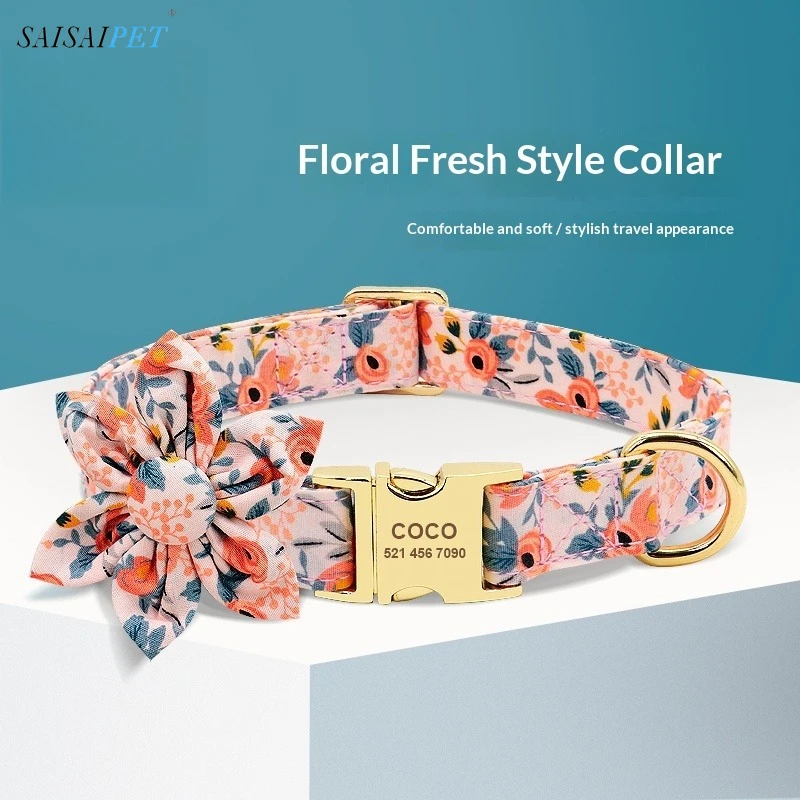 Pet Dog Collar Dog Tag Custom Lettering Anti-loss Cute Tag Small Dog Magic Fight Large  Golden Hair Neck Ring