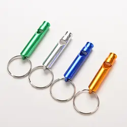 Mini porte-clés sifflet en alliage d'aluminium, porte-clés pour urgence extérieure, survie, sécurité, sport, camping, chasse, 1 pièce