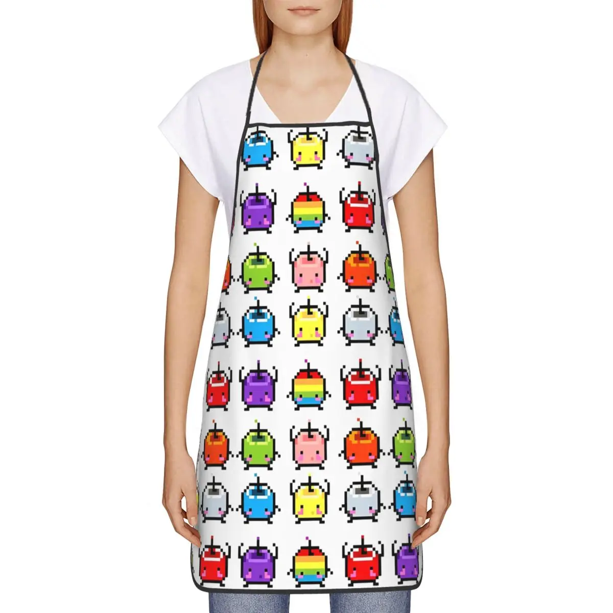 Stardew Valley Pastel Junimos Color Apron Unisex Waterproof Garden Bib RPG Game Polyester Cuisine Cooking Baking Tablier