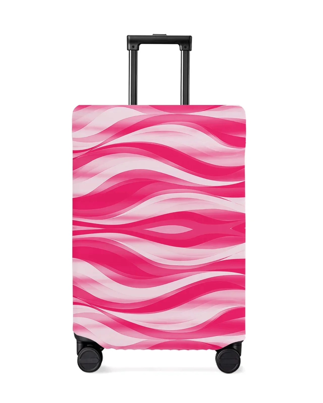 Abstract Gradient Line Pattern Color Block Red Luggage Cover Stretch Baggage Protector Dust for 18-32 Inch Travel Suitcase Case