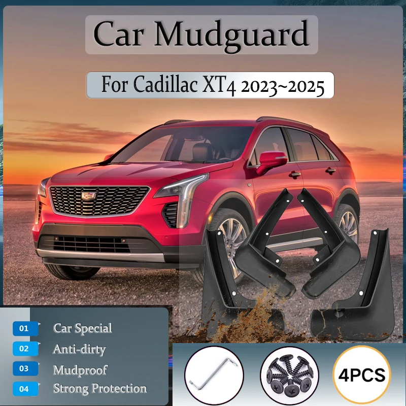 

Car Mud Flaps For Cadillac XT4 2023 2024 2025 Facelift Version Dustproof Mudguard Fender Guard Mudflap Auto Exterior Accessories