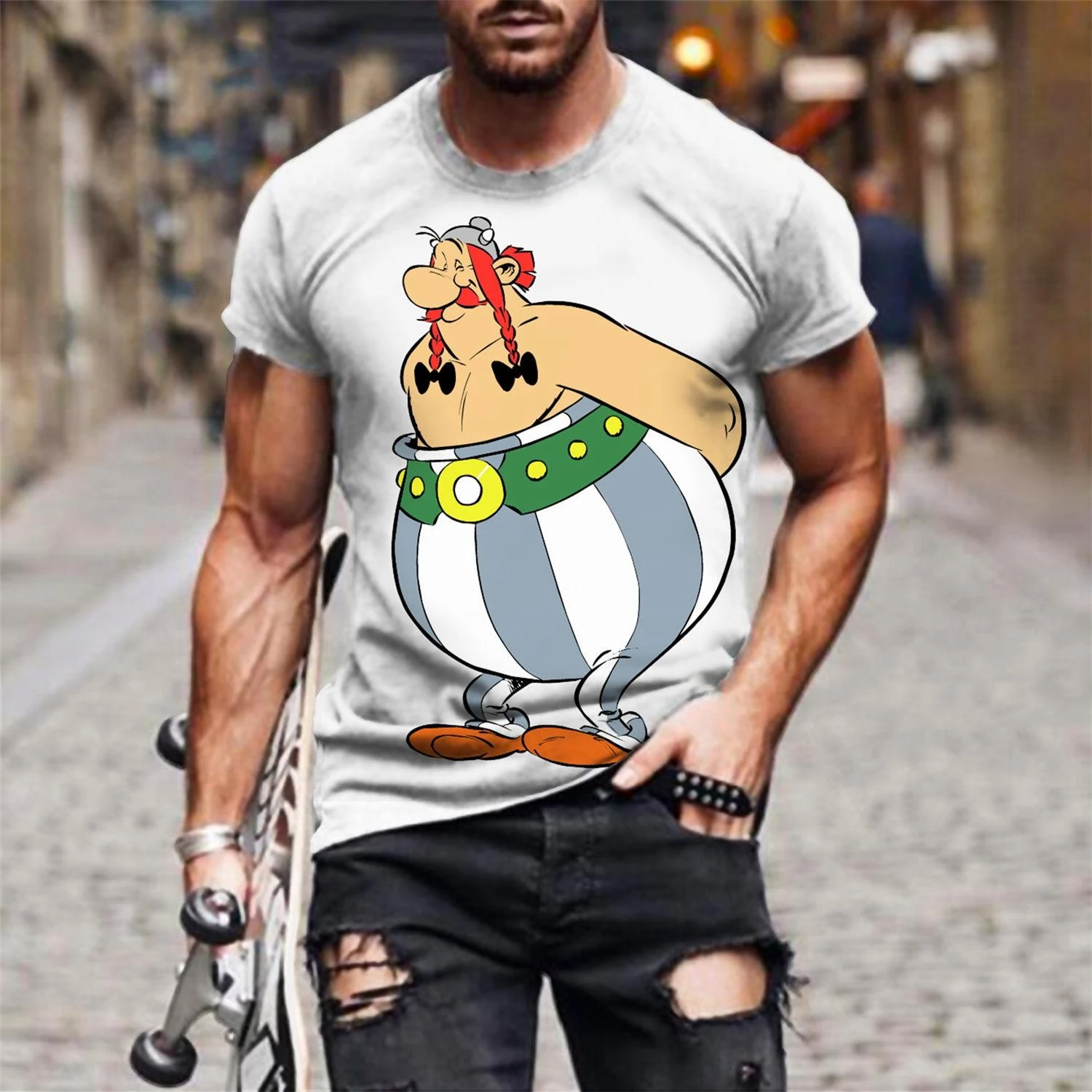 Anime Cartoon T-Shirts Asterix And Obelix 3D Print Streetwear Men Women Fashion Short Sleeve T Shirt Kids Tees Tops Man Clothing