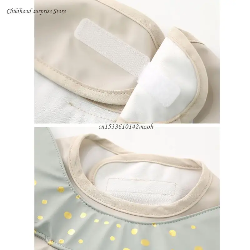 

Infant PU Leather Waterproof Feeding Cloth Baby Drool Bib Burp Cloth with Pocket Dropship