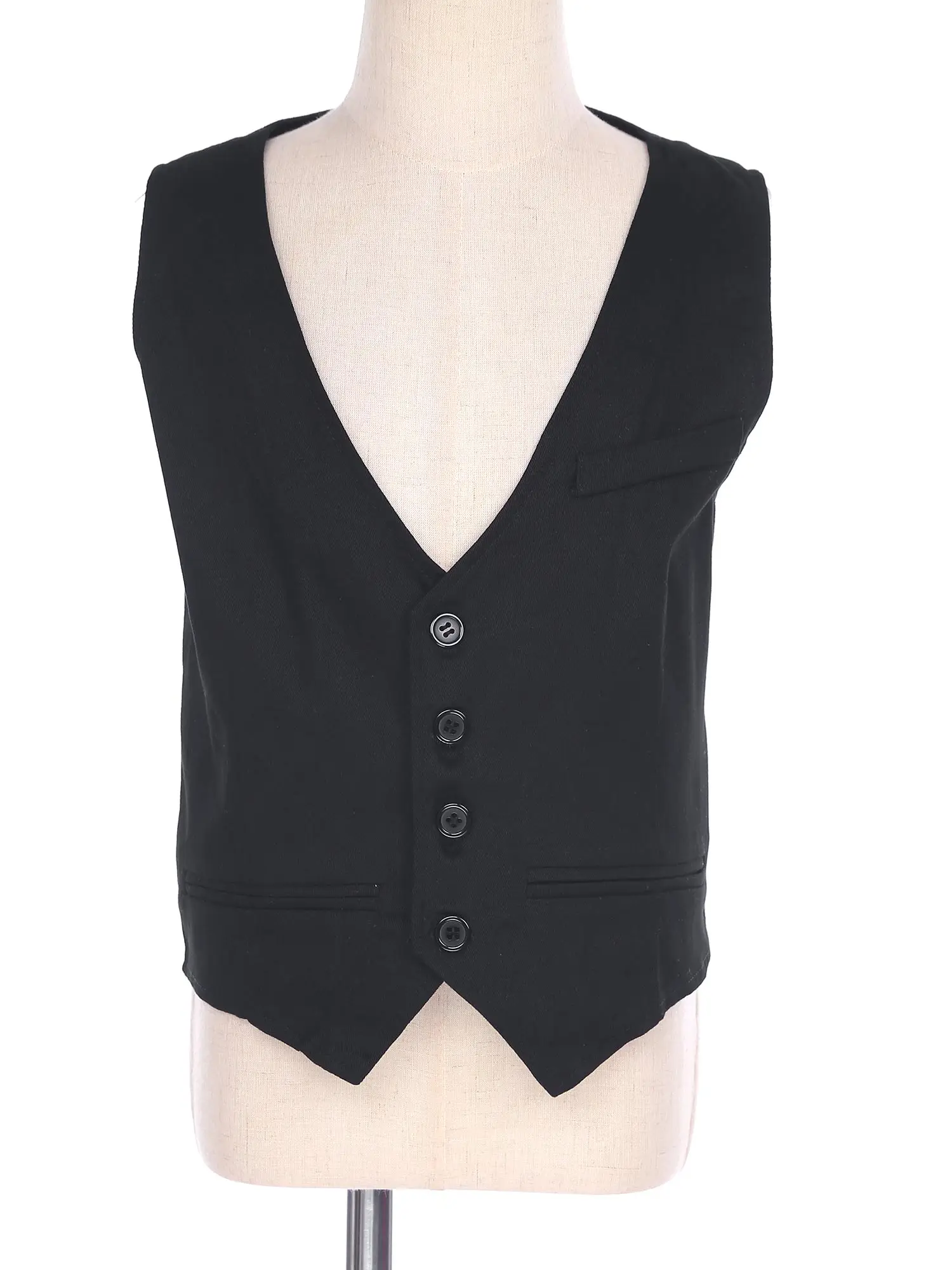 Bambini Matrimonio Compleanno Festa Gilet Ragazzi Abiti Gilet Uniforme scolastica Top Gilet senza maniche Scollo a V Gilet monopetto per