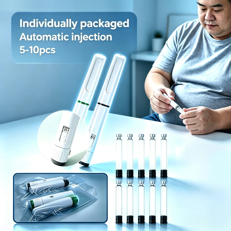 A disposable 60 IU automatic injection pen suitable for insulin, growth hormone, and peptide medications, 5 units/10 units