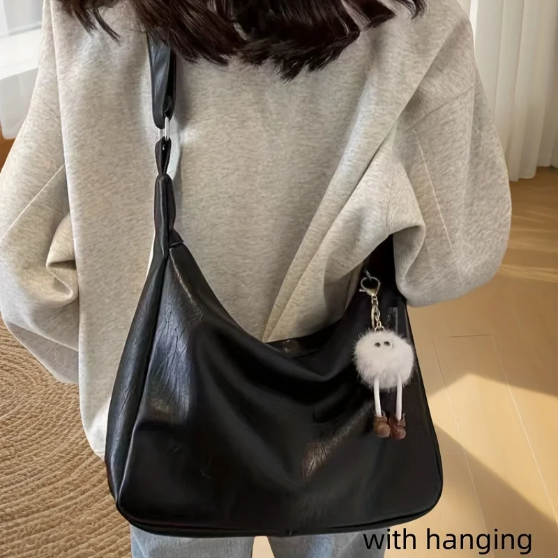 Neue, schlichte Tasche mit großem Fassungsvermögen für Damen, modische und vielseitige lässige Umhängetasche – Detail 6