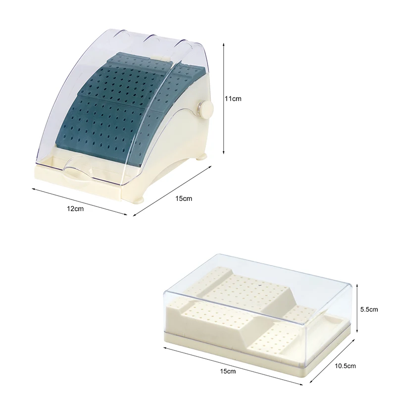 1Pc 142/168 Holes Plastic Dental Burs Box with Drawer Autoclave Case Disinfection Box Dentistry Bur Sterilizer Block Holder