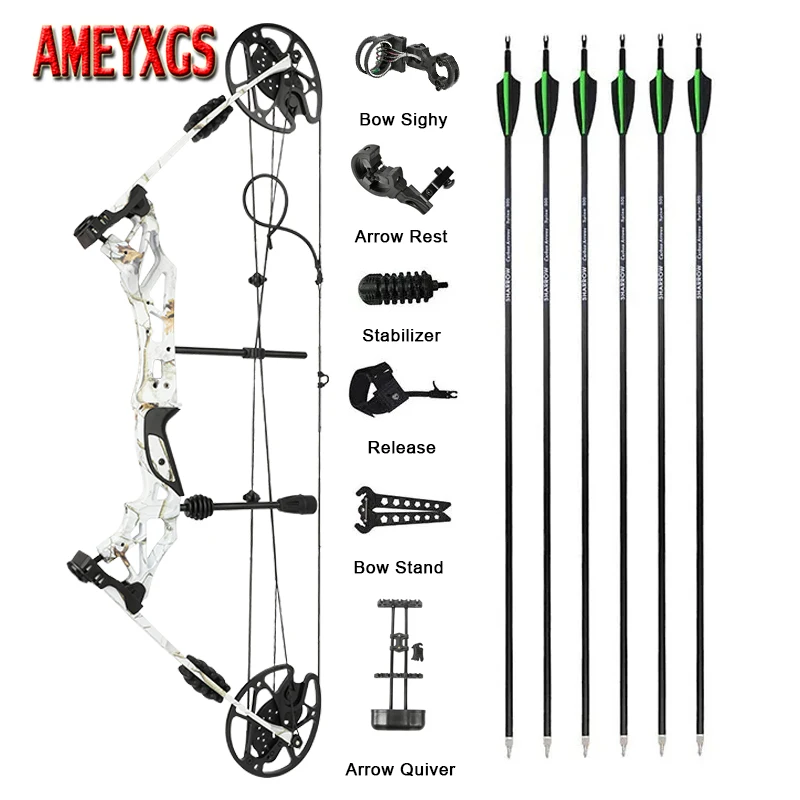 

KAIMEI HAN Compound Bow Archery 30-70lbs Bow Carbon Arrows 320FPS With Release Sight Target Shooting Hunting Compound Bow