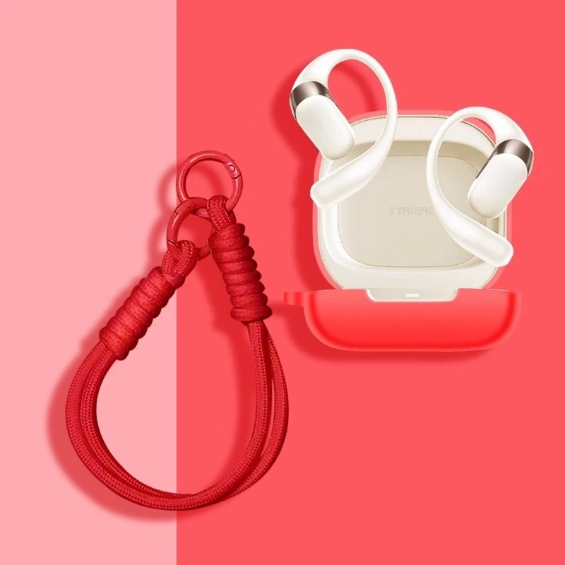 مناسبة ل SHOKZ OpenFit 2 T920/T921 موضة سيليكون بلوتوث سماعة الغطاء الواقي مع مشبك حبل