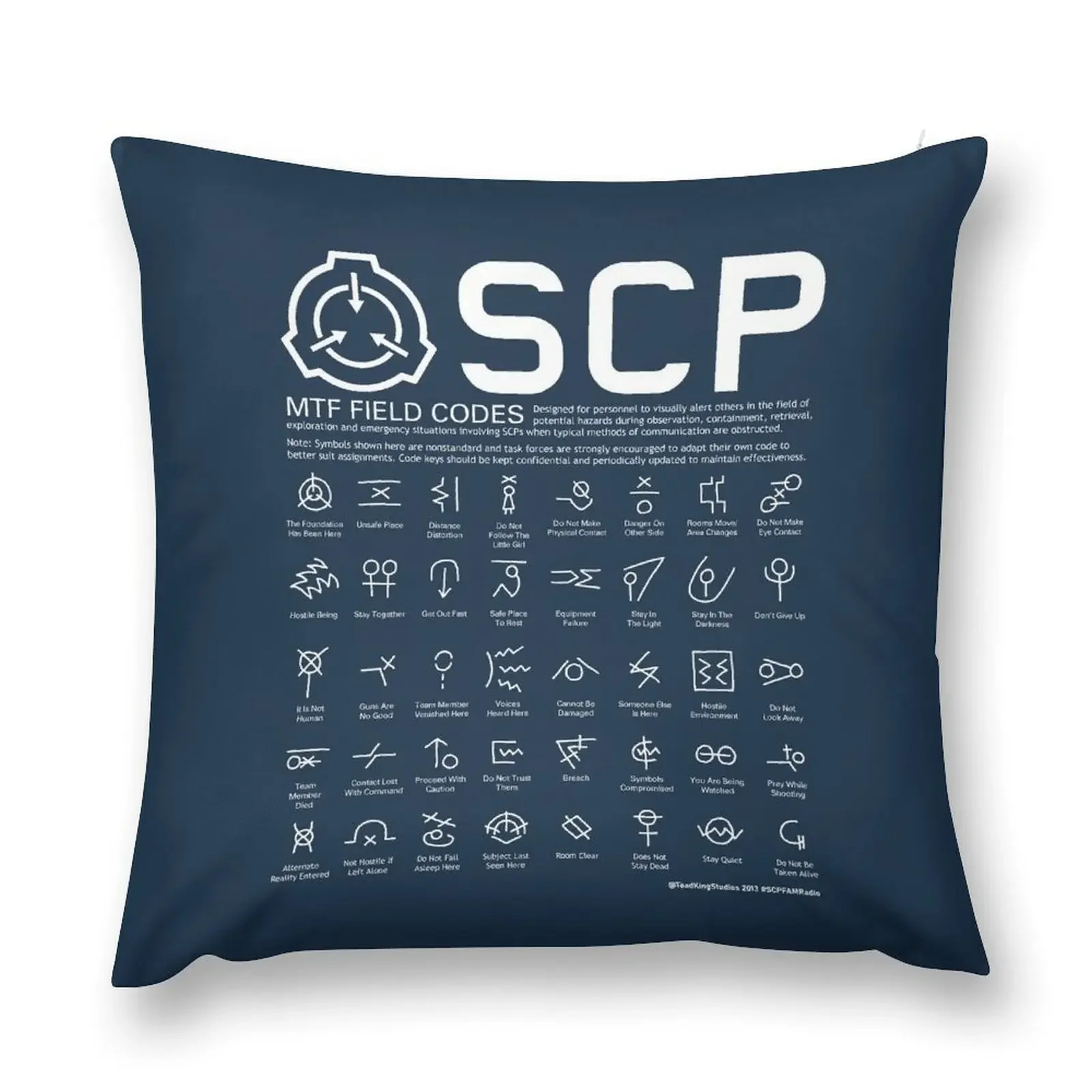 

SCP MTF Field Codes by ToadKing07 Throw Pillow Decorative Cushions Christmas Pillowcase Cusions Cover pillow