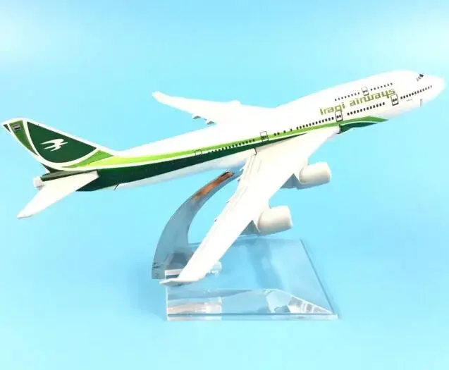 16cm Alloy Metal Airplane Model Air Iraqi Airways B747 400 Boeing 747 Airlines Plane Model W Stand Aircraft Gift