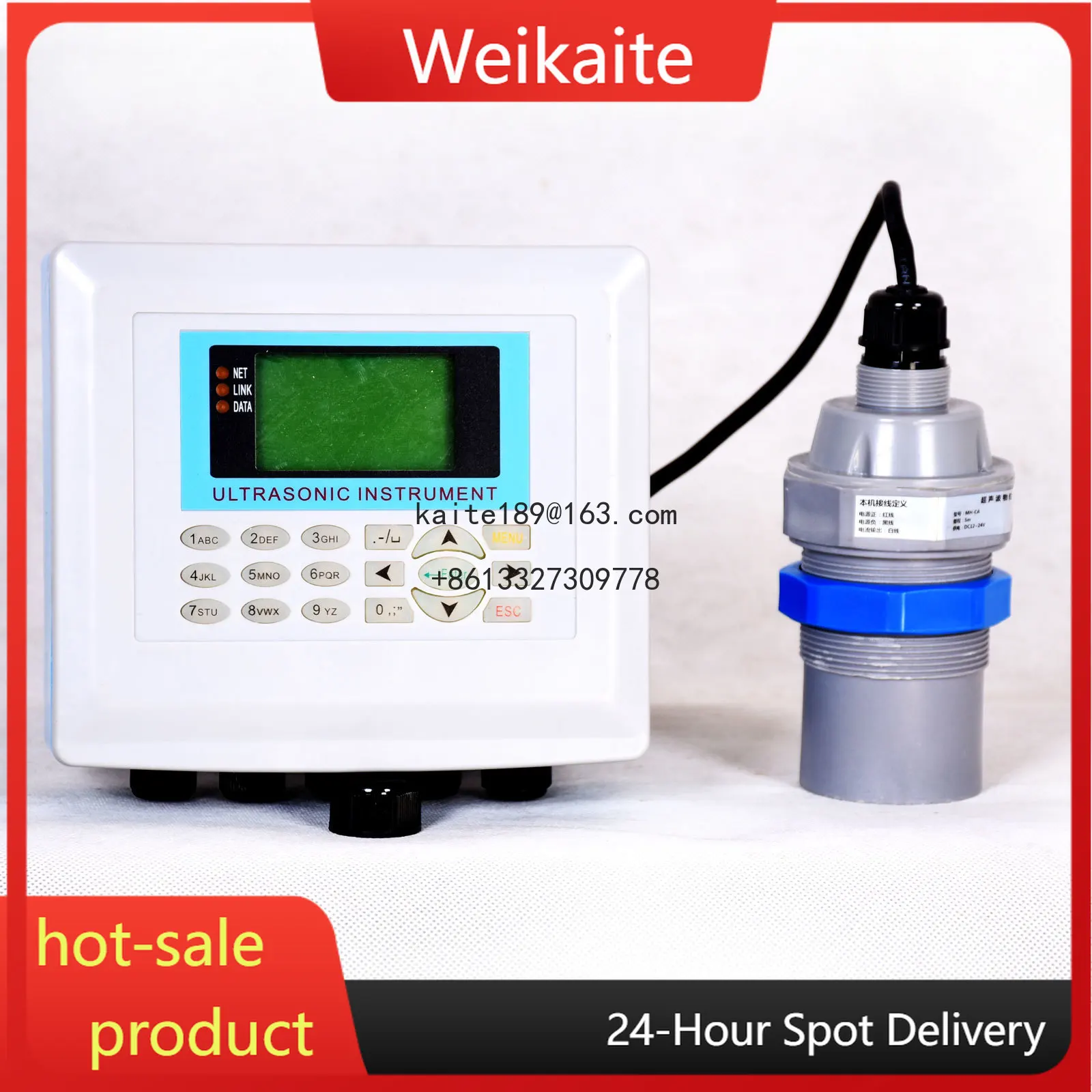 Waterproof Ultrasonic Flow Meter Open Channel Level Sensor Factory Digital Level Transmitter Water Flowmeter