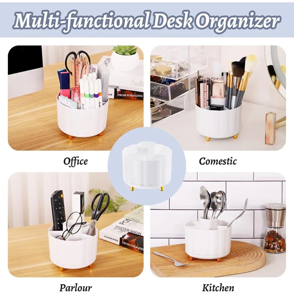 حامل أقلام لمنظم المكتب كادي 360 درجة، حامل أقلام رصاص للمكتب والمكتب والفصول الدراسية والمنزل، حامل أقلام رصاص لطيف مع 6 ق