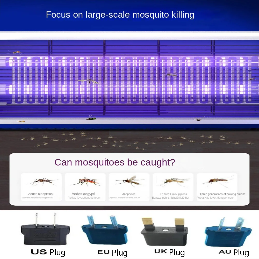 Lámpara LED antimosquitos para interior y exterior, eliminador de mosquitos silencioso, sin radiación, enchufable, 4W, 10W, 40W, 50W