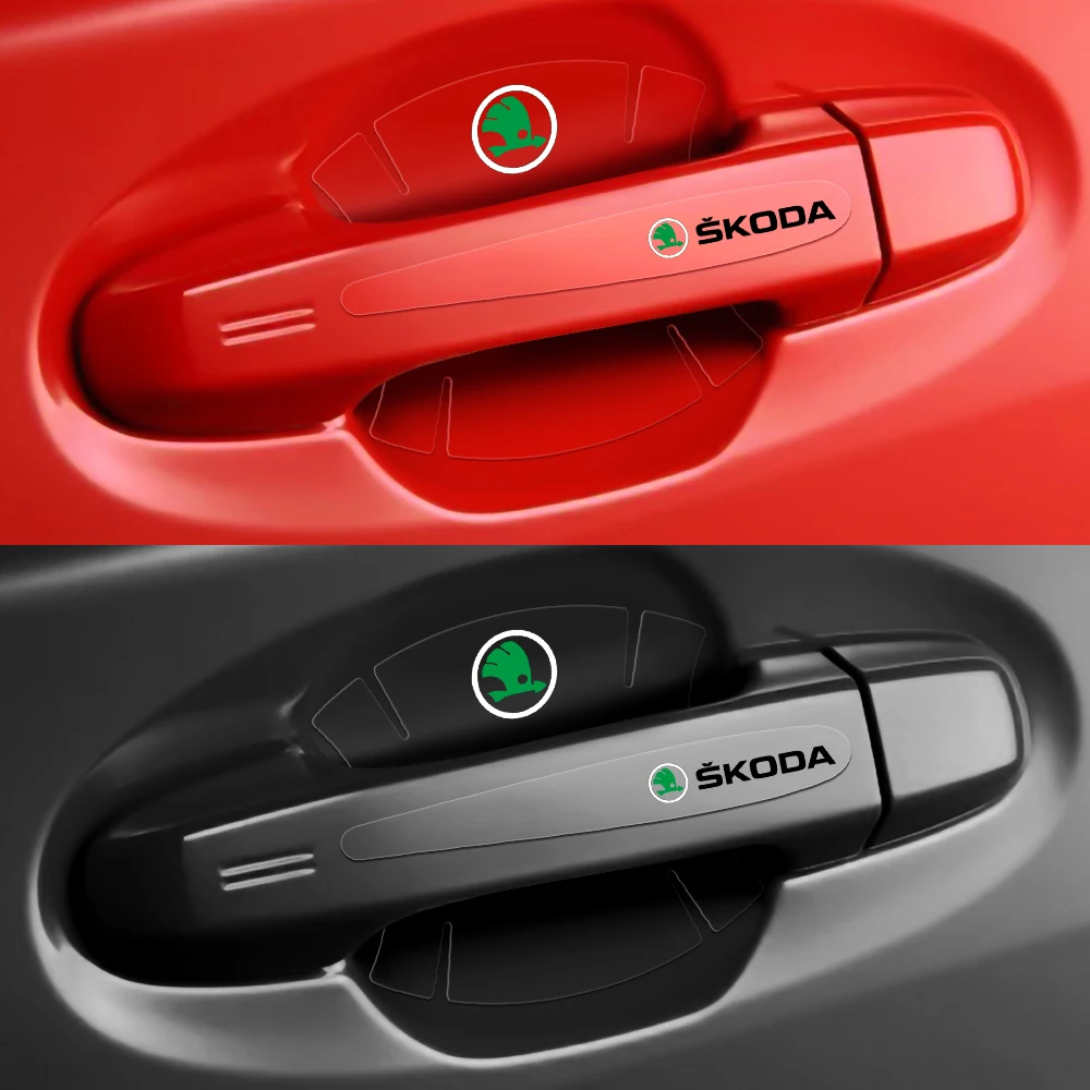 Car Door Handle Anti-wear Transparent Protective Sticker Auto Accessories For Skoda Octavia A5 A7 A2 Rapid Fabia Superb Kodiaq