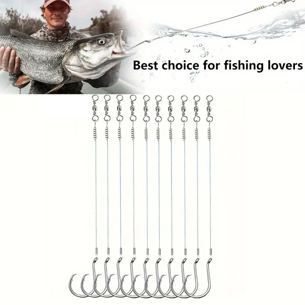 Steel Wire Leader Circle Hooks with Leader Line 3/0-8/0 Catfish Octopus Fishing Hooks、 Bass Saltwater Sea Fishing Hooks