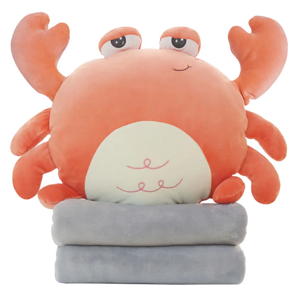 

1Set Crab Pillow Blanket Cartoon Pillow Air Conditioning Knee Protection Suitable for Office Bedroom Living Room Nap