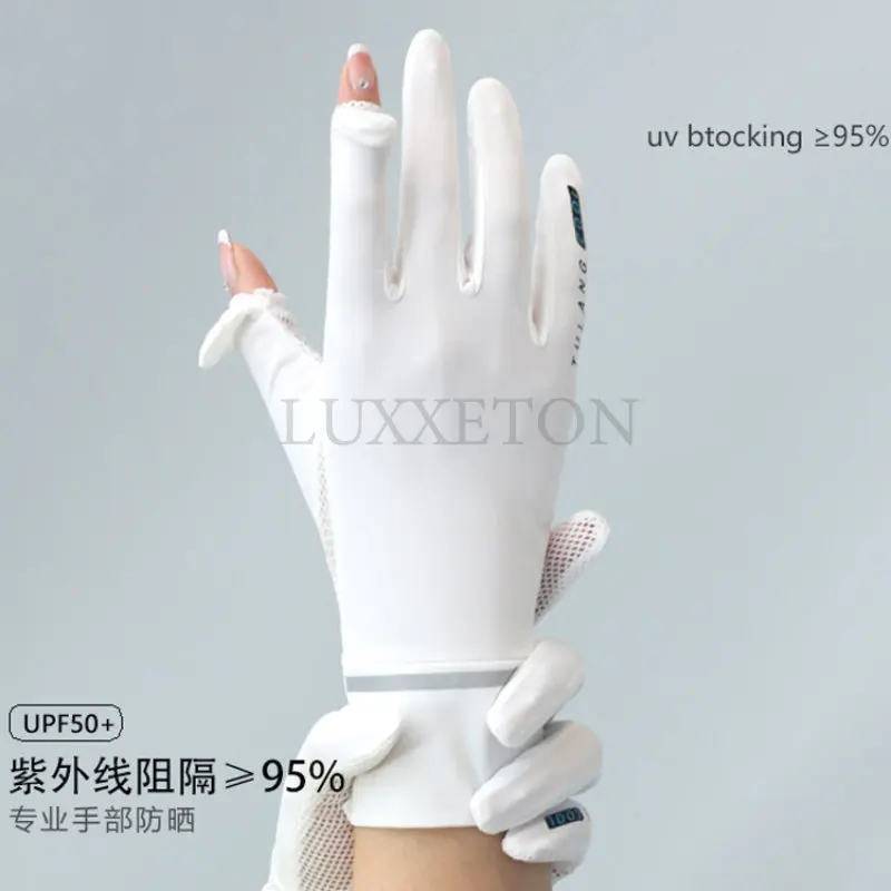 Spring summer men women\'s sexy sunscreen thin gloves men\'s anti-uv slip-resistant touchscreen driving gloves sports gloves