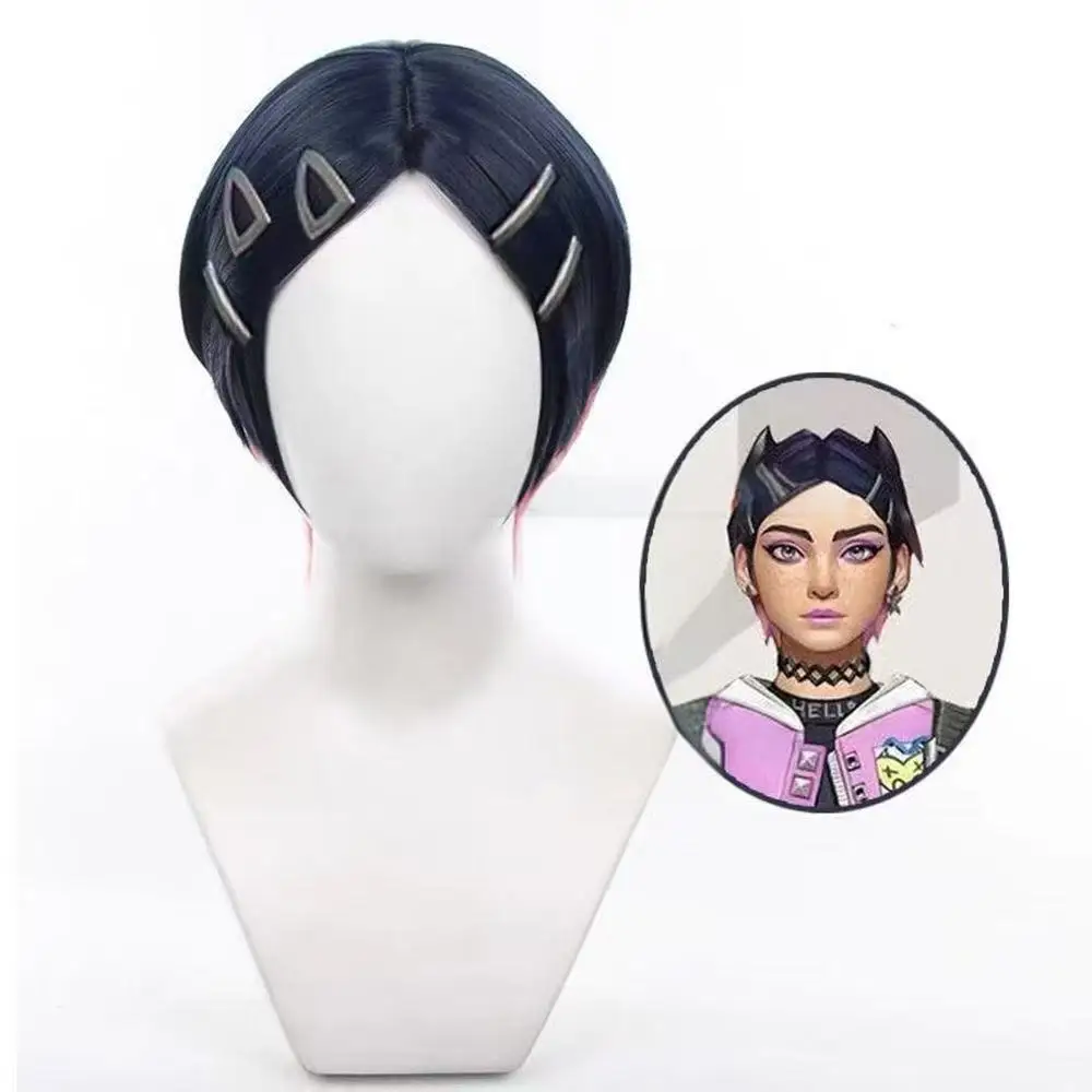 

1 шт., черный и розовый, сращенный цвет, средний разрез, боб, безстрашная контрактная игра, игра в парик «Сумеречная бабочка»