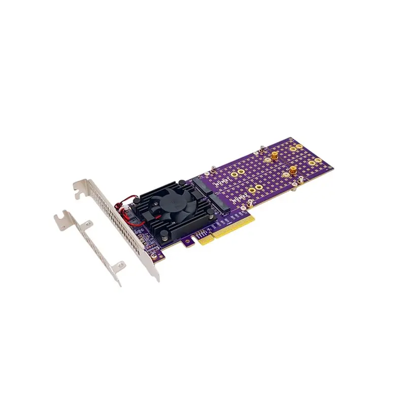 4-Quad M.2 NVMe PCIe 3.0 X8 Adapter L93A-Split-Free ASM2824 for 2242/2280/22110 SSD