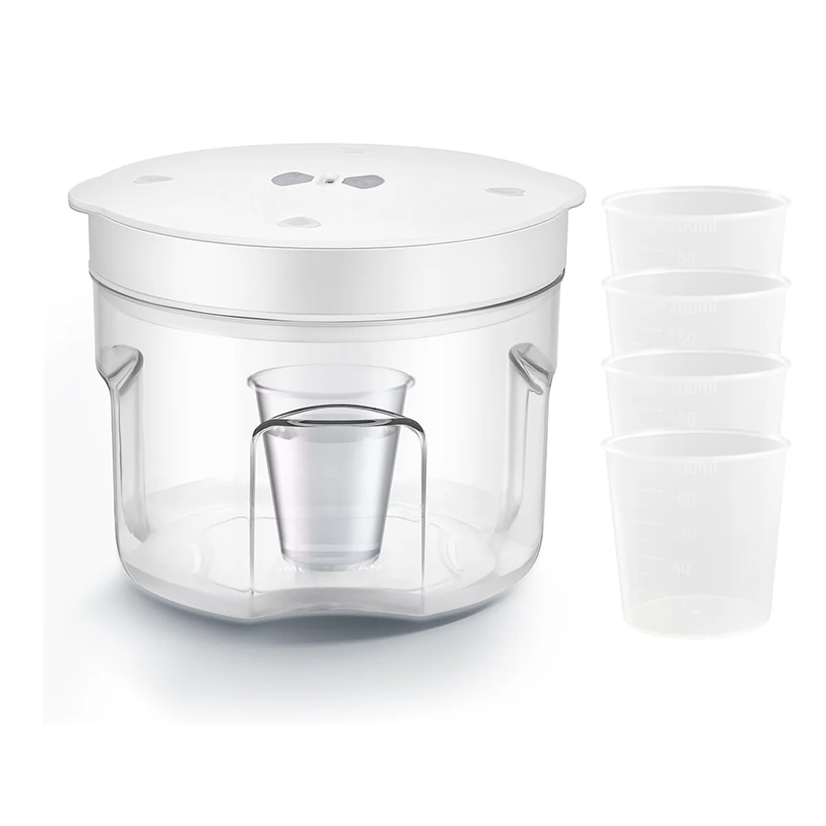 Dispositivo per la rimozione delle bolle di resina, rimozione delle bolle da 2 litri al 99,9% in 5 minuti, degasaggio sotto vuoto per resina epossidica, presa europea artigianale bianca