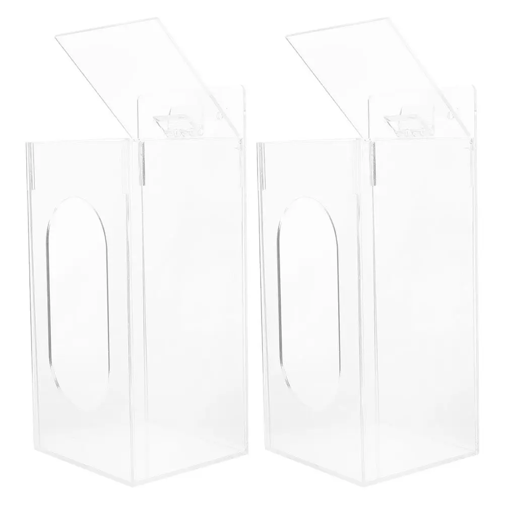 

Настенный органайзер для перчаток, 2 шт., без сверления, прозрачный акриловый, с двумя отделениями, для кухни, ванной, офиса