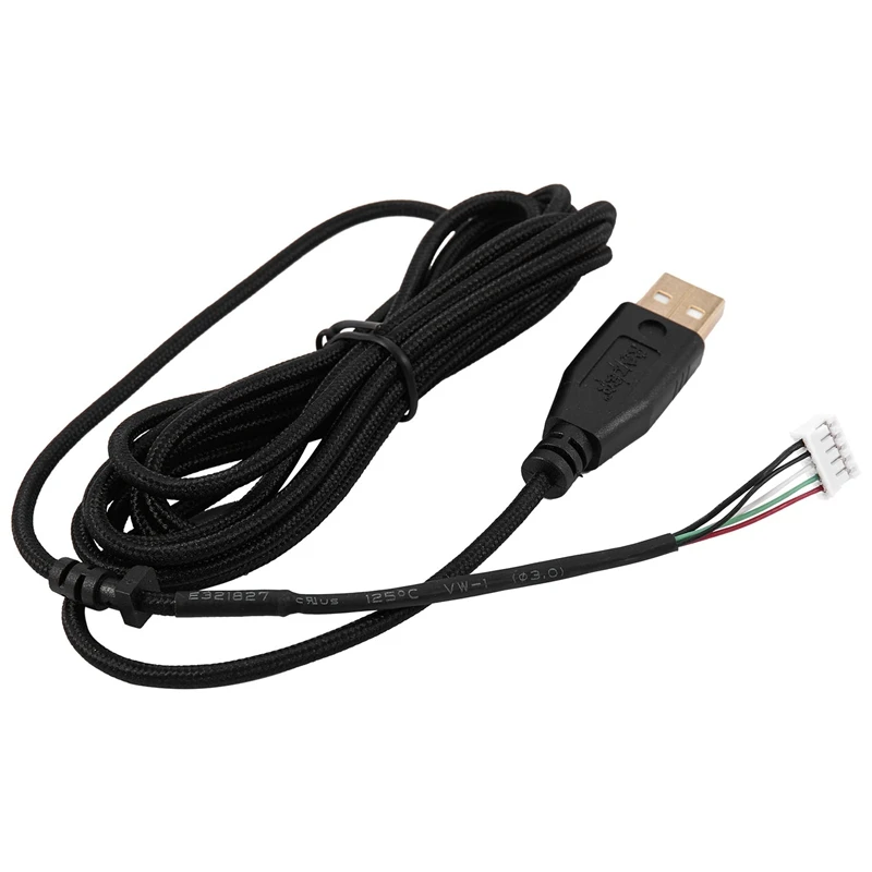 Usb Kabel Muizen Lijn Voor Razer Deathadder Hex Molten 2012 Ca. 2.1M 5 Draden 5 Pins Black Vergulde Vervanging Gaming Muis