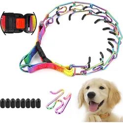 Metal Super Dog Prong Pinch Training Collar Adjustable Dog Training Collar with Quick Release Buckle for Small Medium Large Dogs