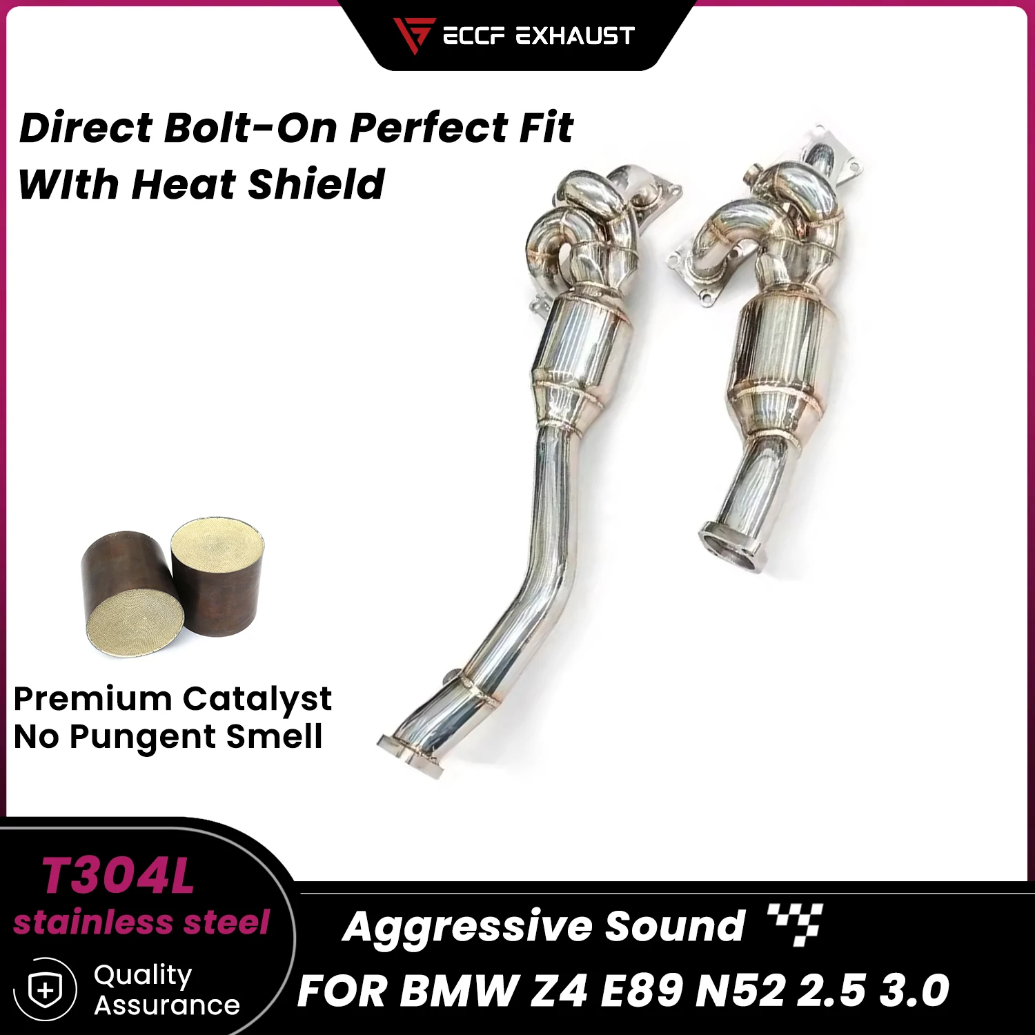 

High Flow Sports Headers Stainless Steel for BMW Z4 E89 N52 2.5 3.0 Maximize Exhaust Flow Easy Installation