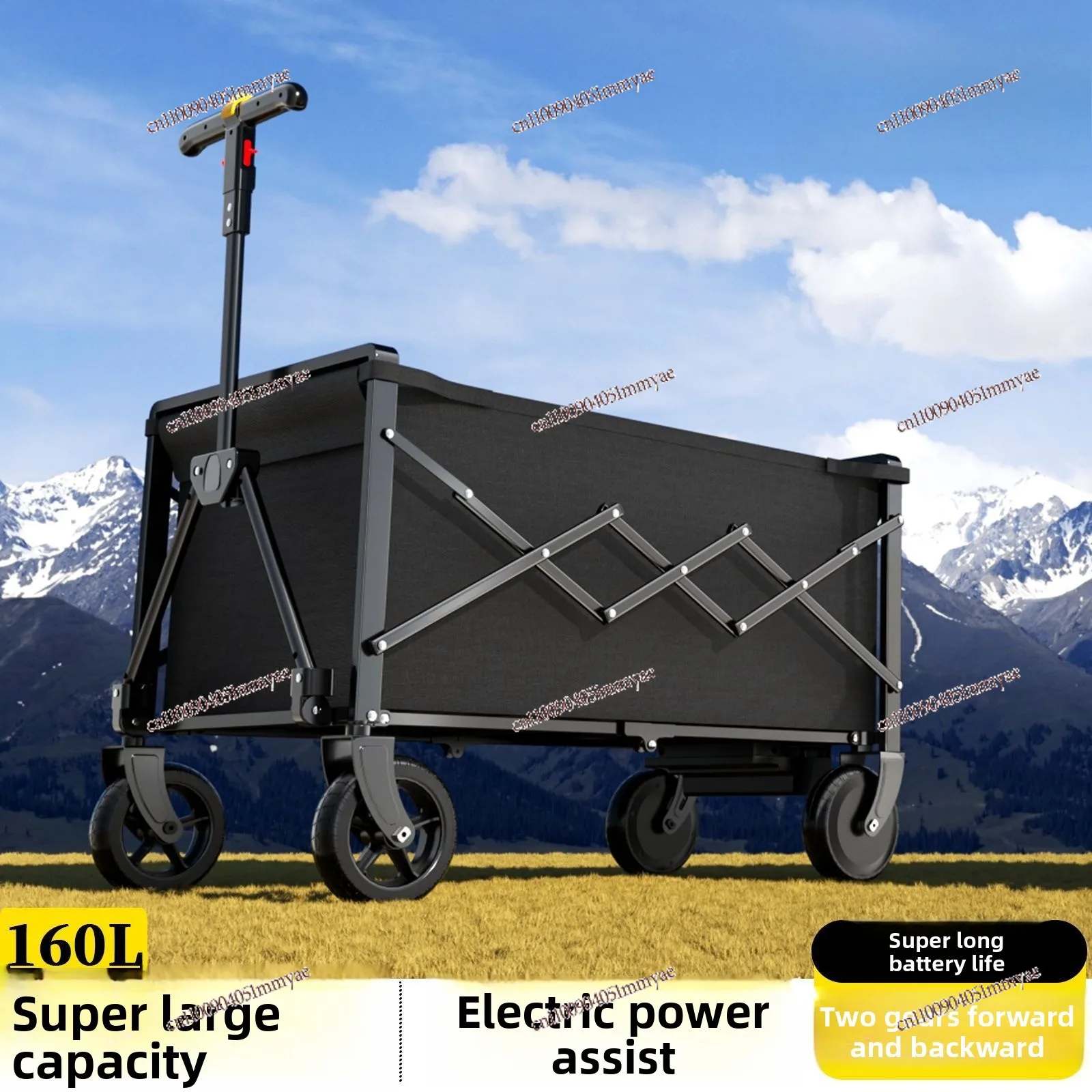 Intelligent Electric Camper Can Seat People Folding Car Outdoor Moped Picnic Stall Camp Small Trailer Can Be Remote Controlled