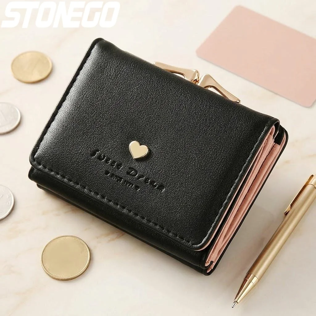 Women Wallet Card Holder Coin Purse Tri Fold Small Fresh Fashion Korean Style Ladies Wallet Card Bag