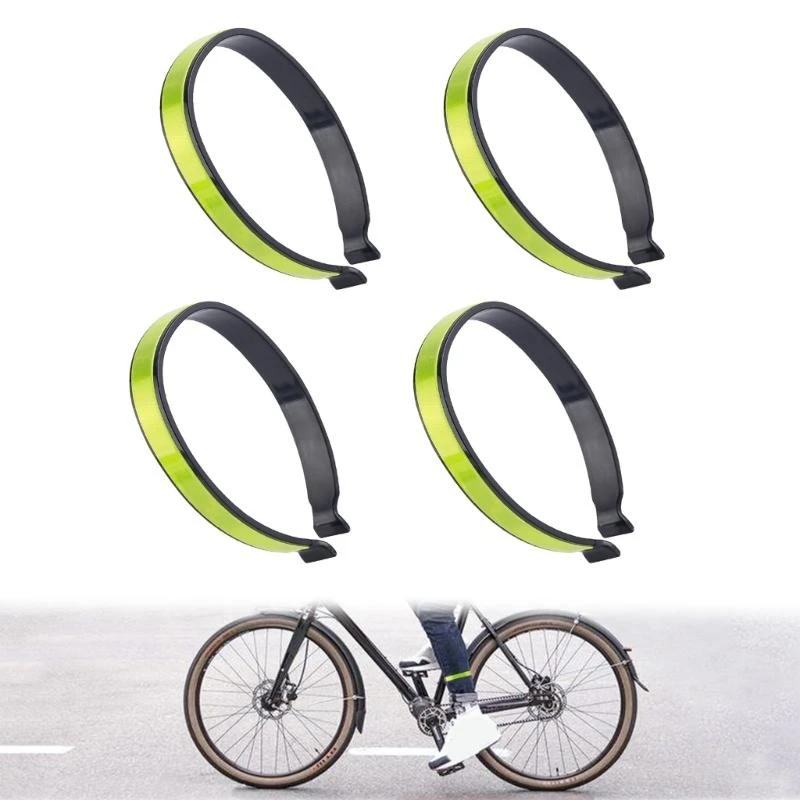 Q39E 4Pcs Bicycles Trouser Clip Safety Ankle Band Reflector Men Women Bikes Pant Clip