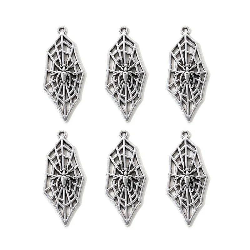 20pcs New Spider Web Alloy Charms Halloween Scary and Funny Style Pendants For Making DIY Handmade Findings Accessories Necklace