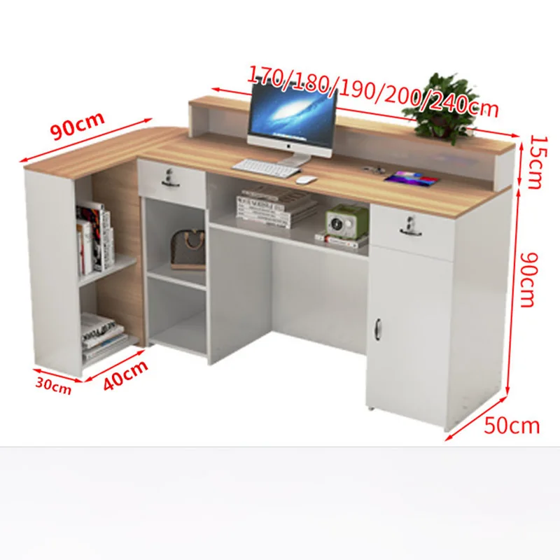 Compact Workstation Reception Desk European Minimalist Reception Counter Fashion Office Rezeptionstheke Front Desk Furniture
