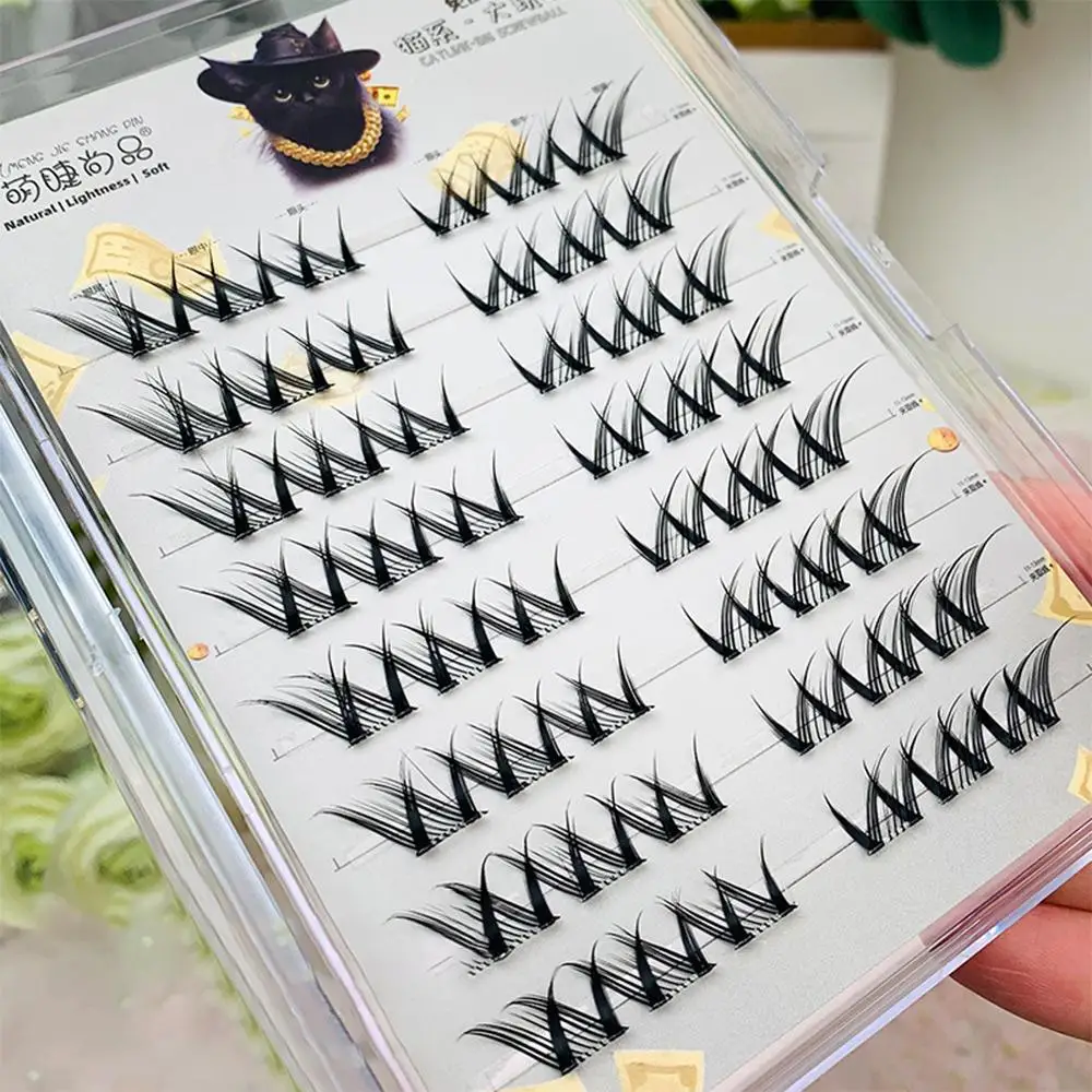 Wispy لا الغراء اللازمة الجنية لاش مجموعات نظرة طبيعية الثعلب العين لتقوم بها بنفسك رمش ملحقات قابلة لإعادة الاستخدام مانغا الرموش الفردية