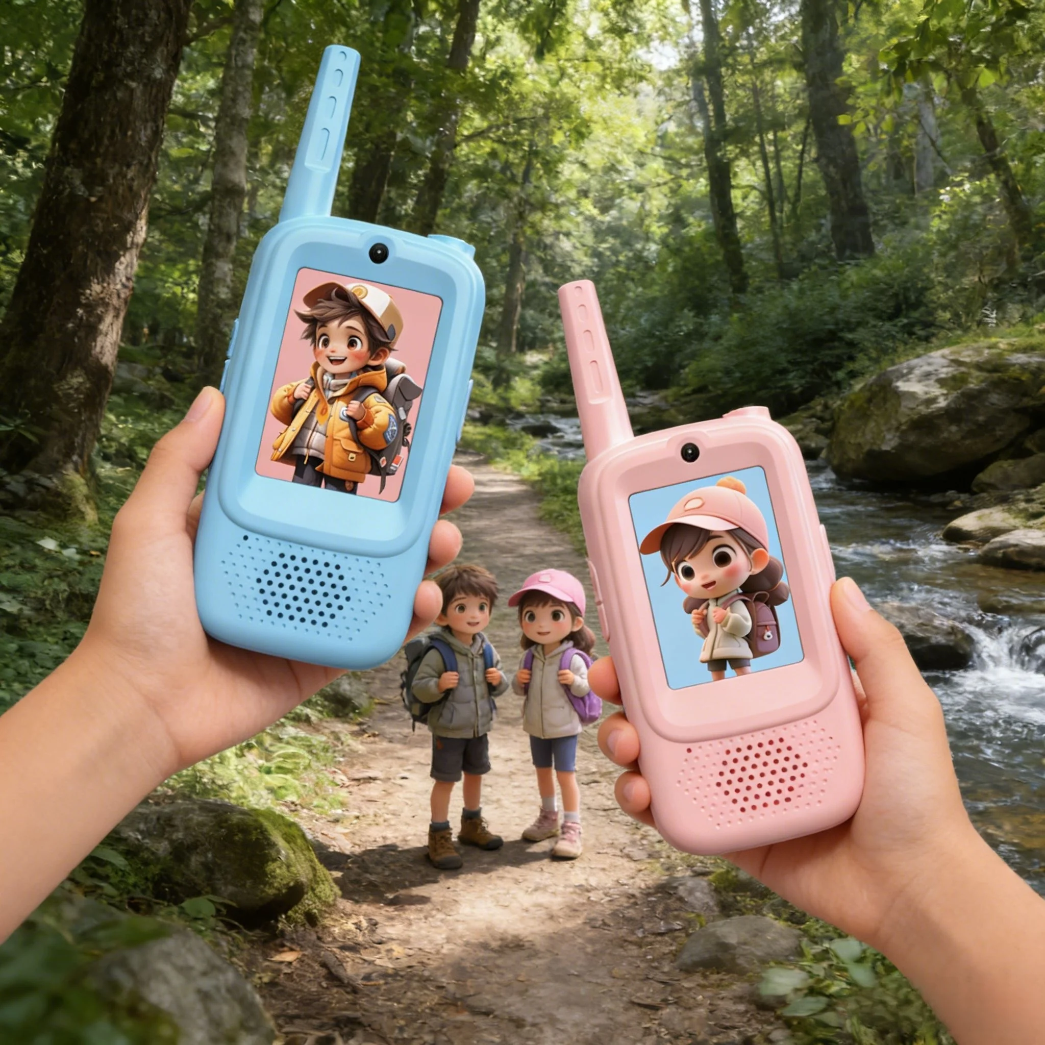 어린이를 위한 비디오 워키토키, 충전식 어린이 워키토키 2팩, 게임 파티 캠핑 크리스마스를 위한 실내 야외 장난감 L0U6