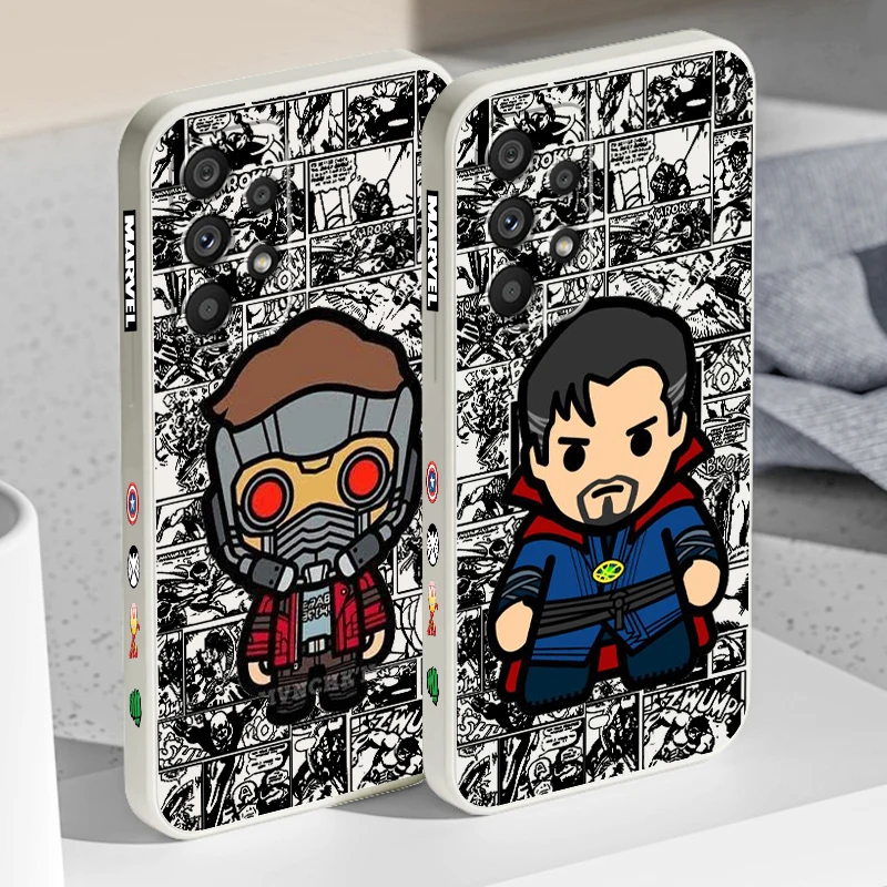 Doctor Strange Avengers Marvel Liquid Left Rope For Samsung A53 A52 S A33 A32 A51 A71 A21S A13 A73 A50 A72 A23 A12 5G Funda