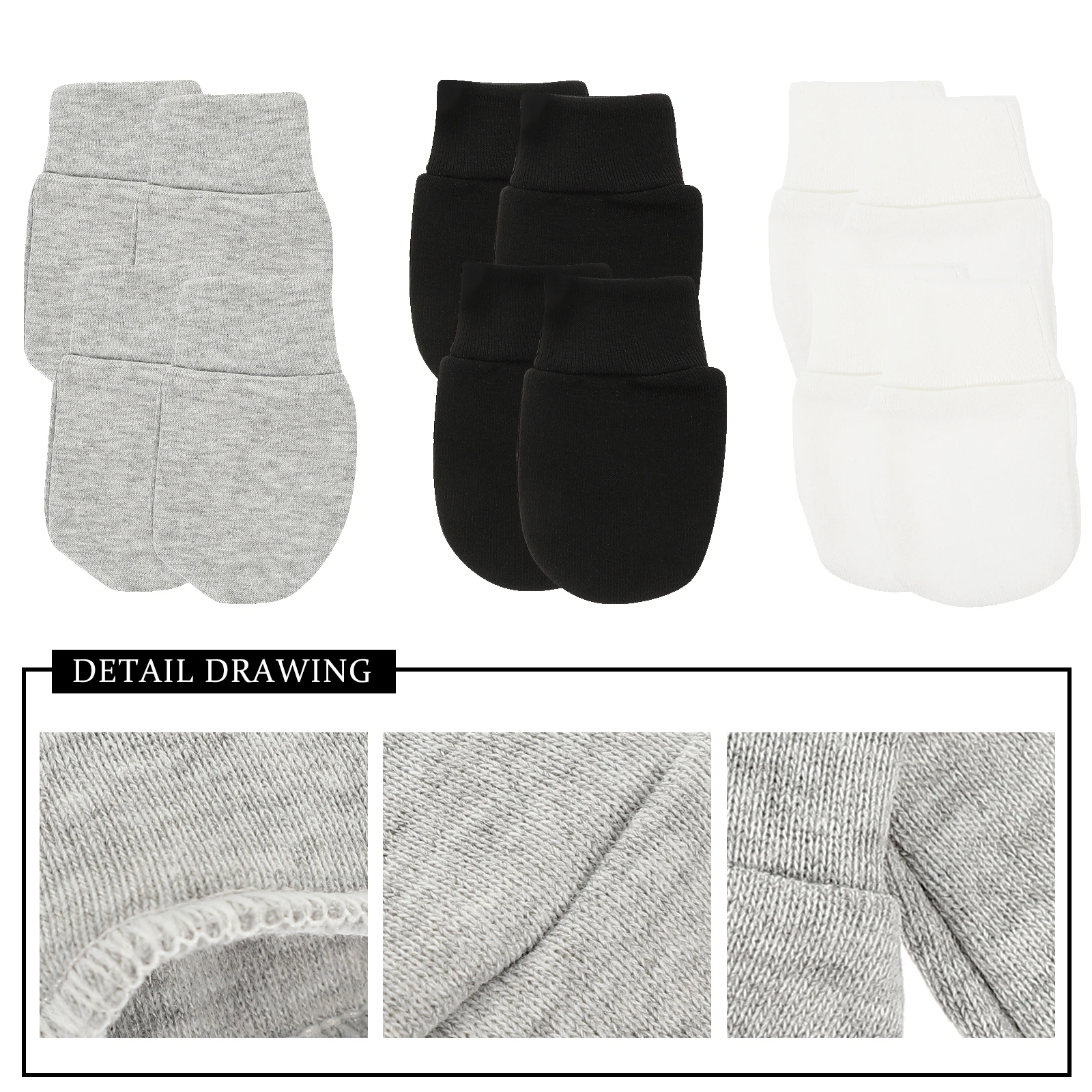 ถุงมือป้องกันรอยขีดข่วนสำหรับเด็กทารก ผ้าฝ้ายพรีเมียม ถุงมือป้องกันรอยขีดข่วนสำหรับเด็กทารก นุ่มสบาย ทารกแรกเกิด