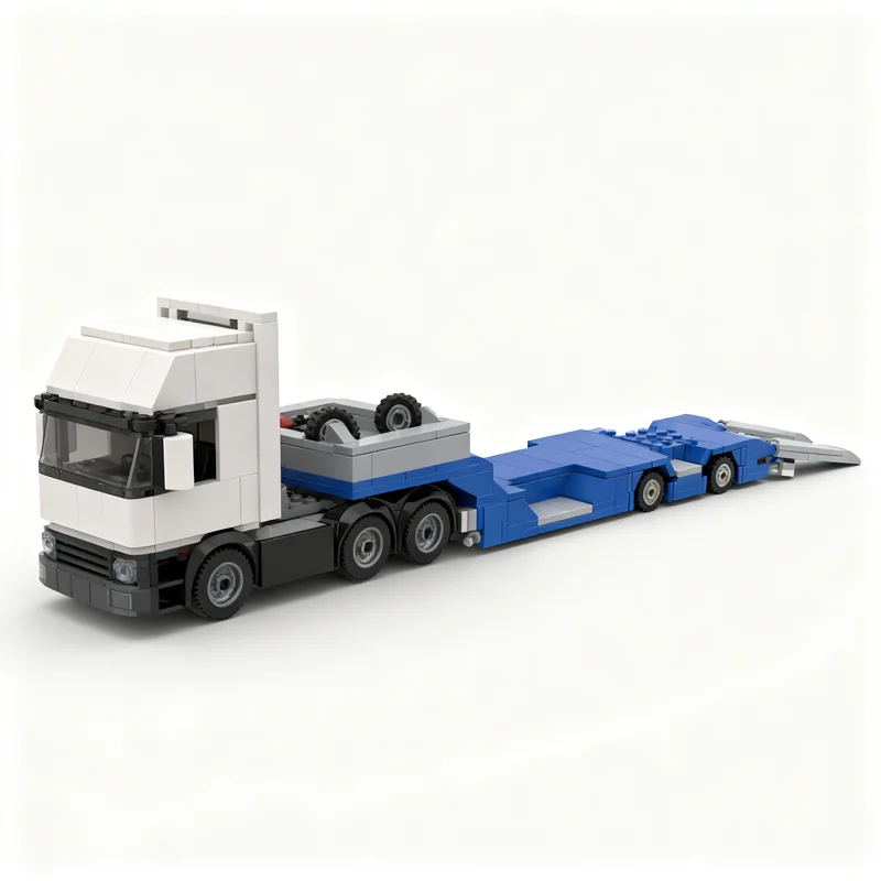 263pcs MOC Trailer Wheel Recesses Model Building Blocks Toy Architecture Christmas Gift Assemble Education Creative Brick Idea