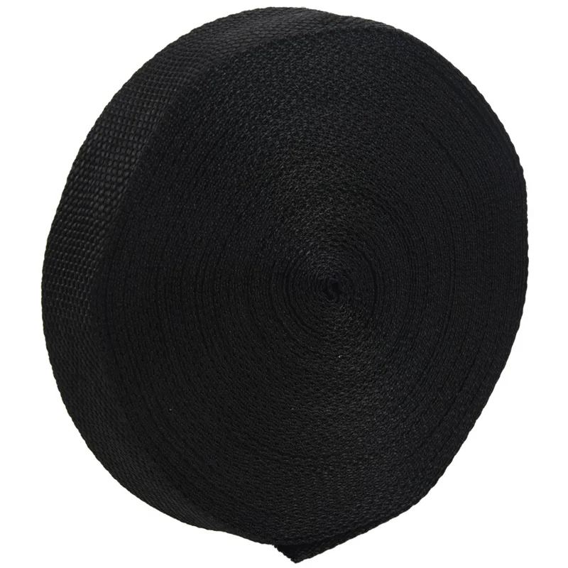 

ABRT-4Pcs 25Mmx20m Roll Nylon Tape Strap For Webbing Bag Strapping Belt Making DIY Craft - Black