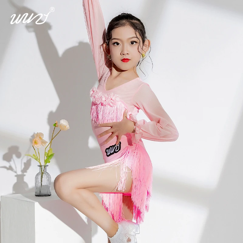 Latin-danskostuum voor meisjes - Nieuwe hoogwaardige lente/zomerwedstrijdprestaties voor kinderen - Latin-jurk voor kinderen