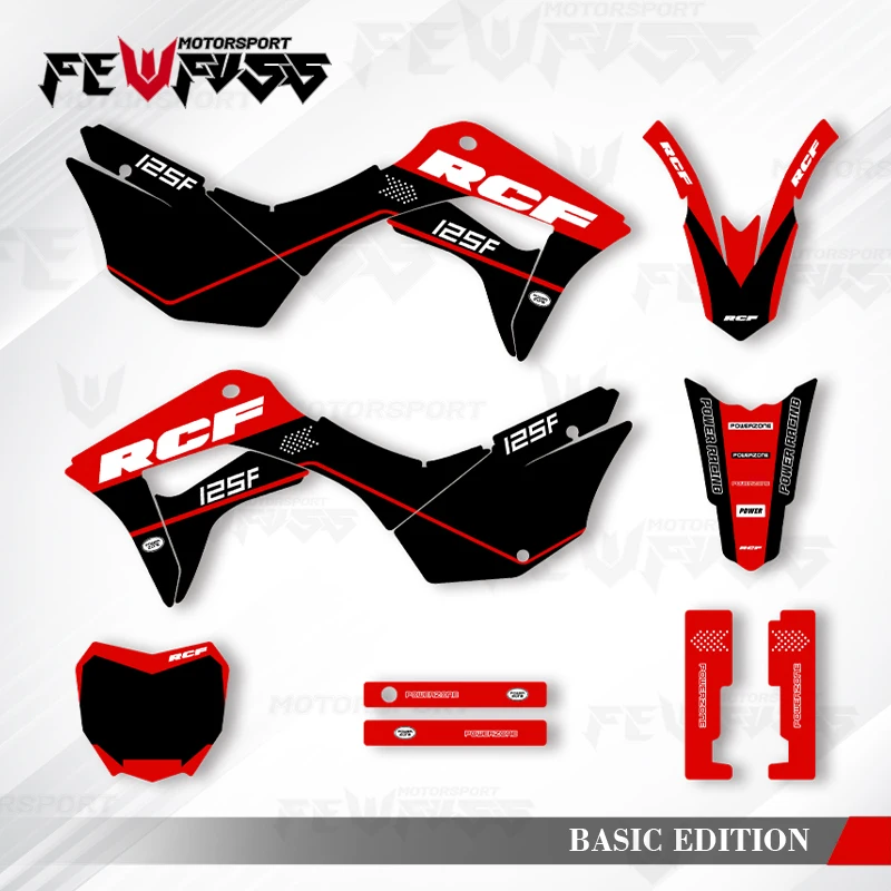 

Графические наклейки Fewfuss, наклейки для мотоцикла, фон на заказ для HONDA CRF 125 F CRF125F 2019 2020 2021 002