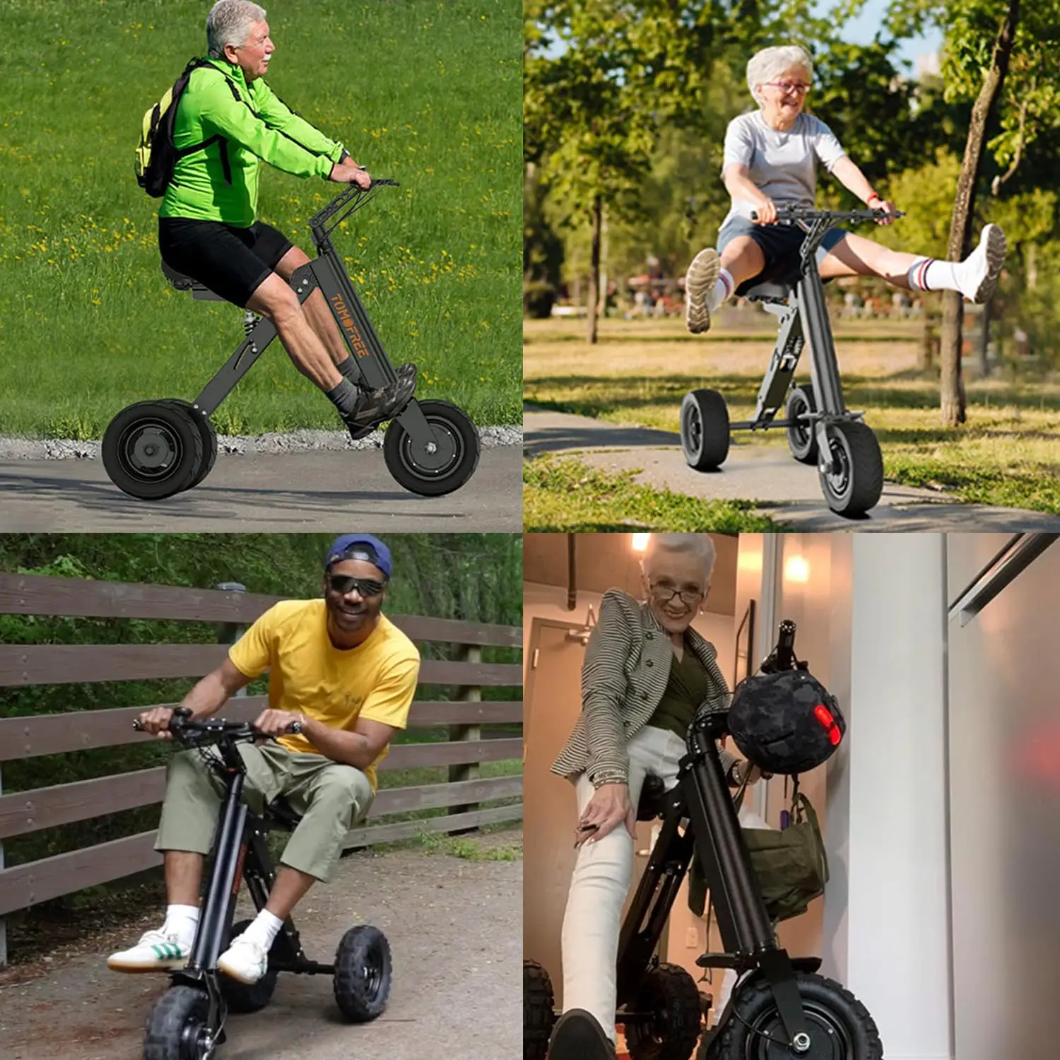 3 Wheel Scooters for Adults, Electric Scooter with Seat, 15.5 Miles Range Foldable Mobility Scooter, Peak 400W, Customized