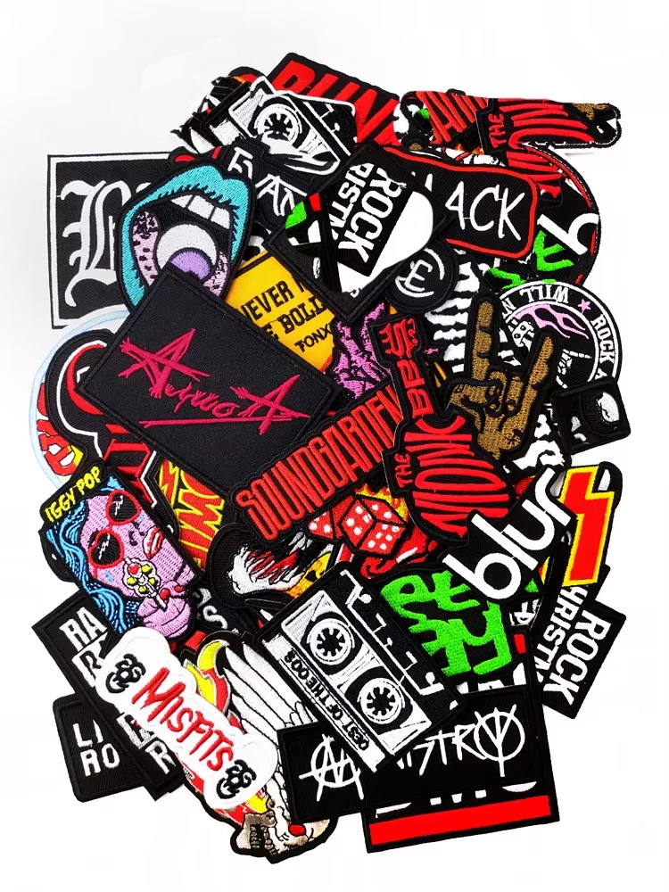 Bands Iron On Patches Apparel Sewing Fabric Handmade Appliques For Clothing Punk Rock Stickers Badges Parche